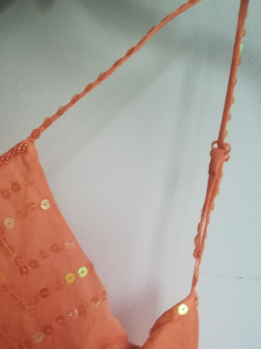 Sugarlips Orange Sequin Spaghetti-Strap Cami - Picture 3 of 5